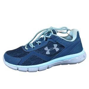 Under Armour Micro G Velocity Women Athletic Shoe Sz 7.5 Running Blue Synthetic